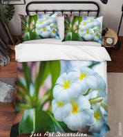 3D White Floral Pattern Quilt Cover Set Bedding Set Duvet Cover Pillowcases 295- Jess Art Decoration