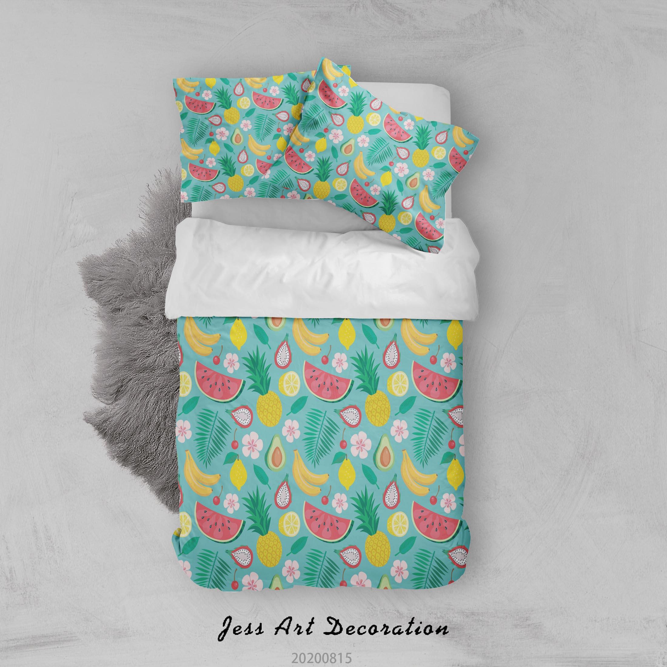 3D Watermelon Banana Fruity Green Quilt Cover Set Bedding Set Duvet Cover Pillowcases LXL- Jess Art Decoration
