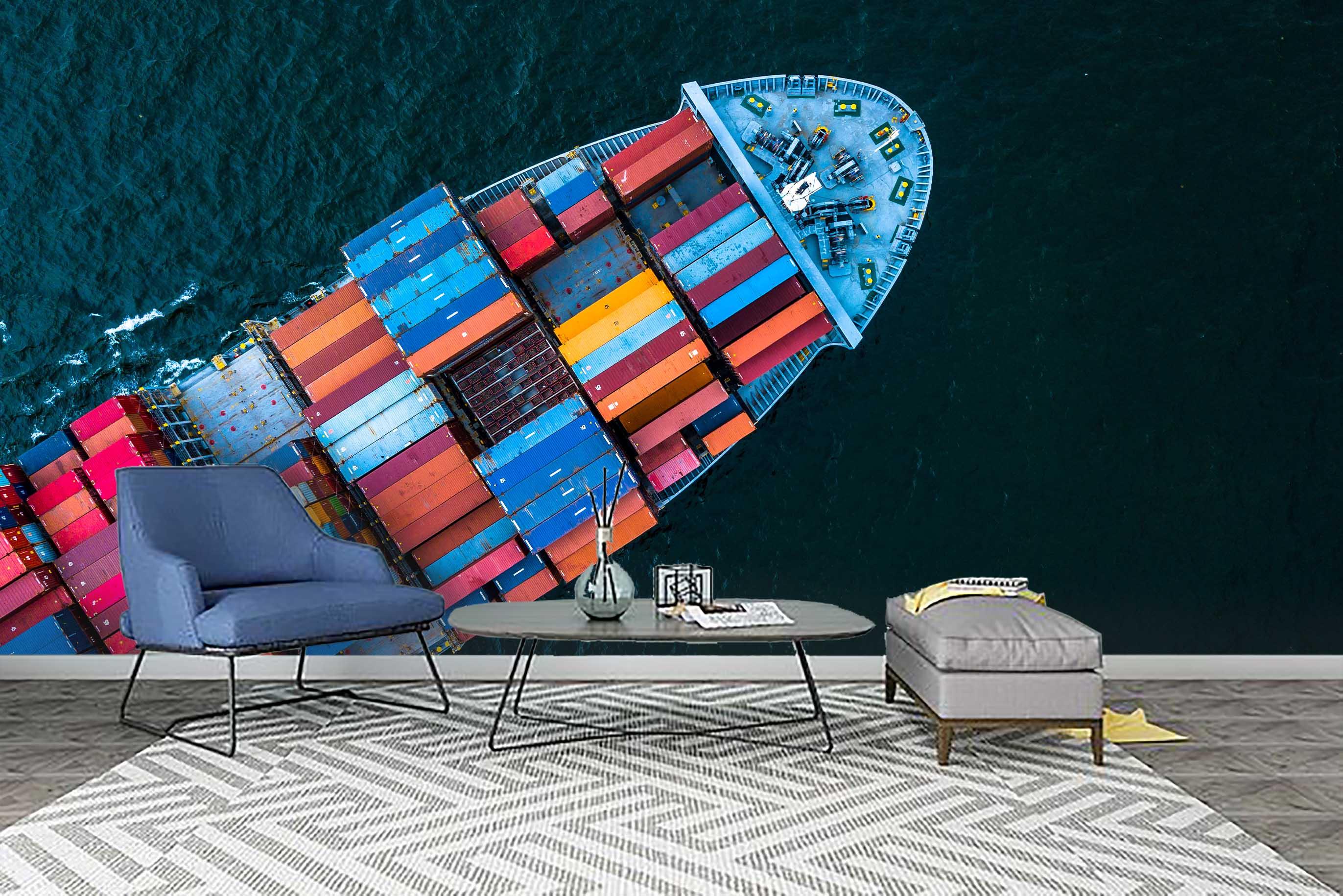 3D Ocean Container Wall Mural Wallpaper 50- Jess Art Decoration