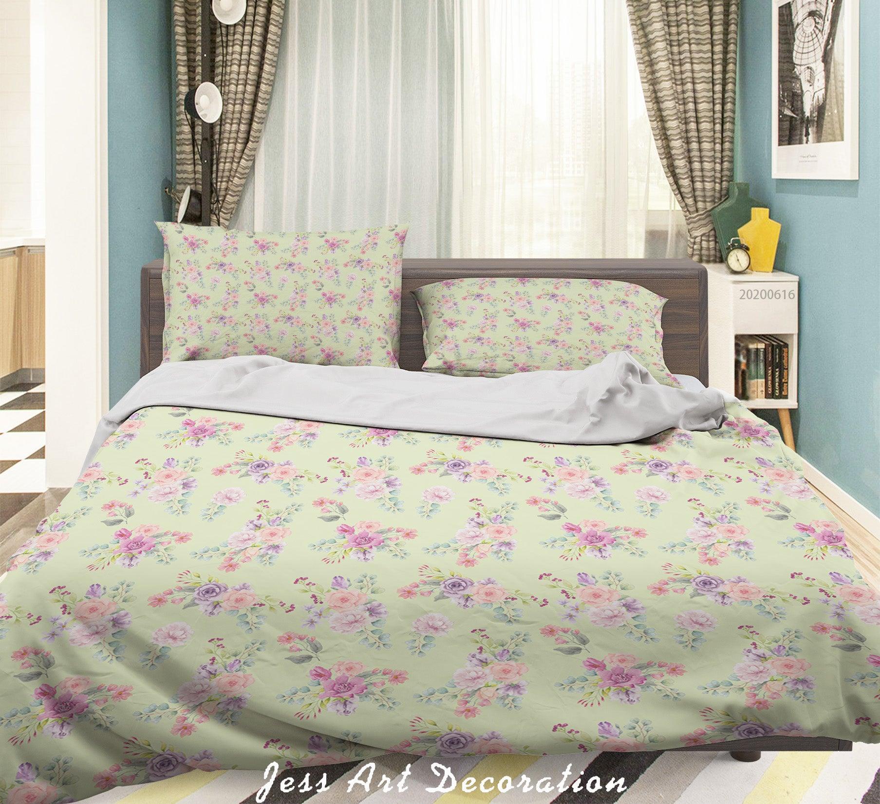 3D Yellow Floral Quilt Cover Set Bedding Set Duvet Cover Pillowcases SF17- Jess Art Decoration