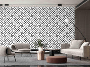 3D Geometric Maze Pattern black white maze geometric pattern wall mural wallpaper for living room - view 3