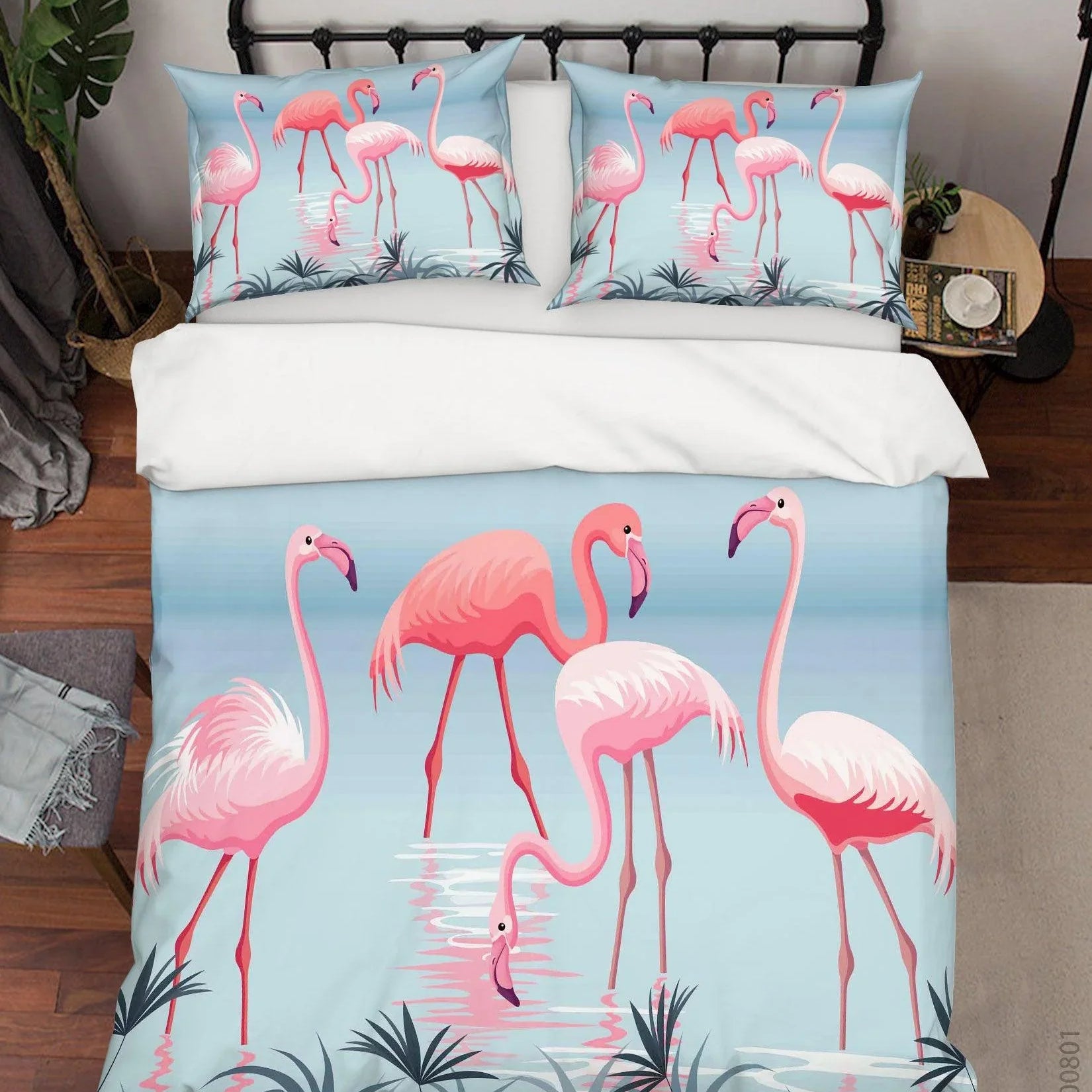 3D Lake Flamingo Quilt Cover Set Bedding Set Duvet Cover Pillowcases LXL 270- Jess Art Decoration