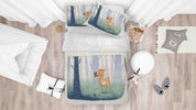 3D Cartoon Sika Deer Forest Quilt Cover Set Bedding Set Duvet Cover Pillowcases SF030- Jess Art Decoration