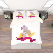 3D White Rabbit Quilt Cover Set Bedding Set Duvet Cover Pillowcases SF29- Jess Art Decoration