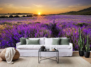 3D Sunrise Purple Fields Wall Mural Wallpaper 8- Jess Art Decoration