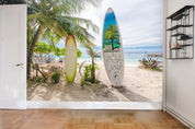 3D Beach Coconut Tree Skateboard Wall Mural Wallpaper LQH 775- Jess Art Decoration