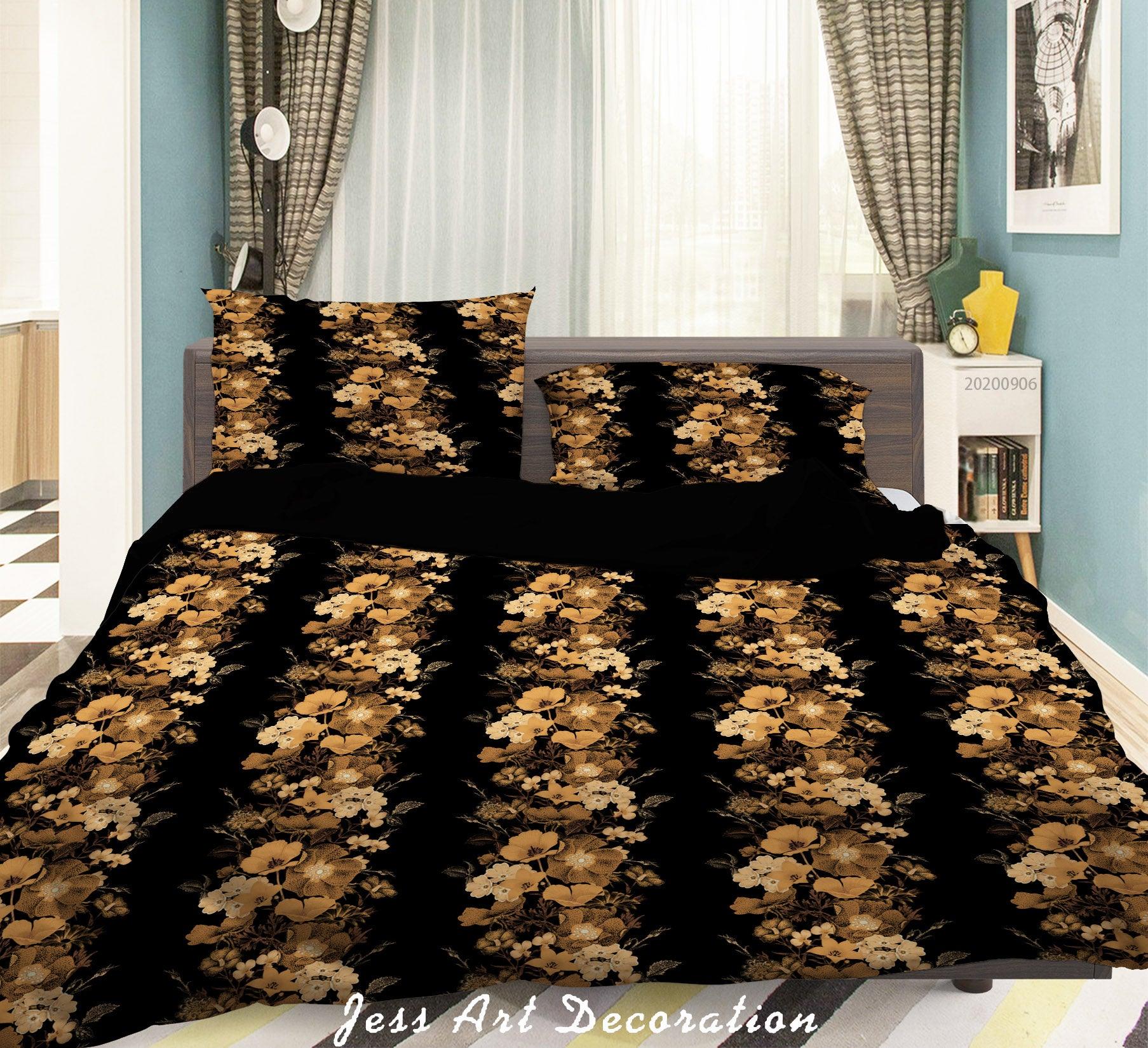 3D Vintage Leaves Floral Pattern Quilt Cover Set Bedding Set Duvet Cover Pillowcases WJ 3623- Jess Art Decoration