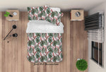 3D Tropical Green Pink Leaf Quilt Cover Set Bedding Set Duvet Cover Pillowcases 56- Jess Art Decoration