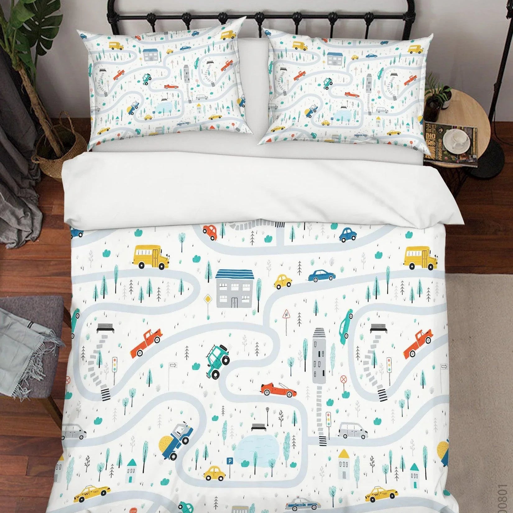 3D Cartoon Car Track Quilt Cover Set Bedding Set Duvet Cover Pillowcases LXL 214- Jess Art Decoration