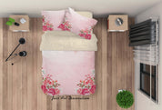 3D Watercolor Pink Flowers Quilt Cover Set Bedding Set Duvet Cover Pillowcases A324 LQH- Jess Art Decoration
