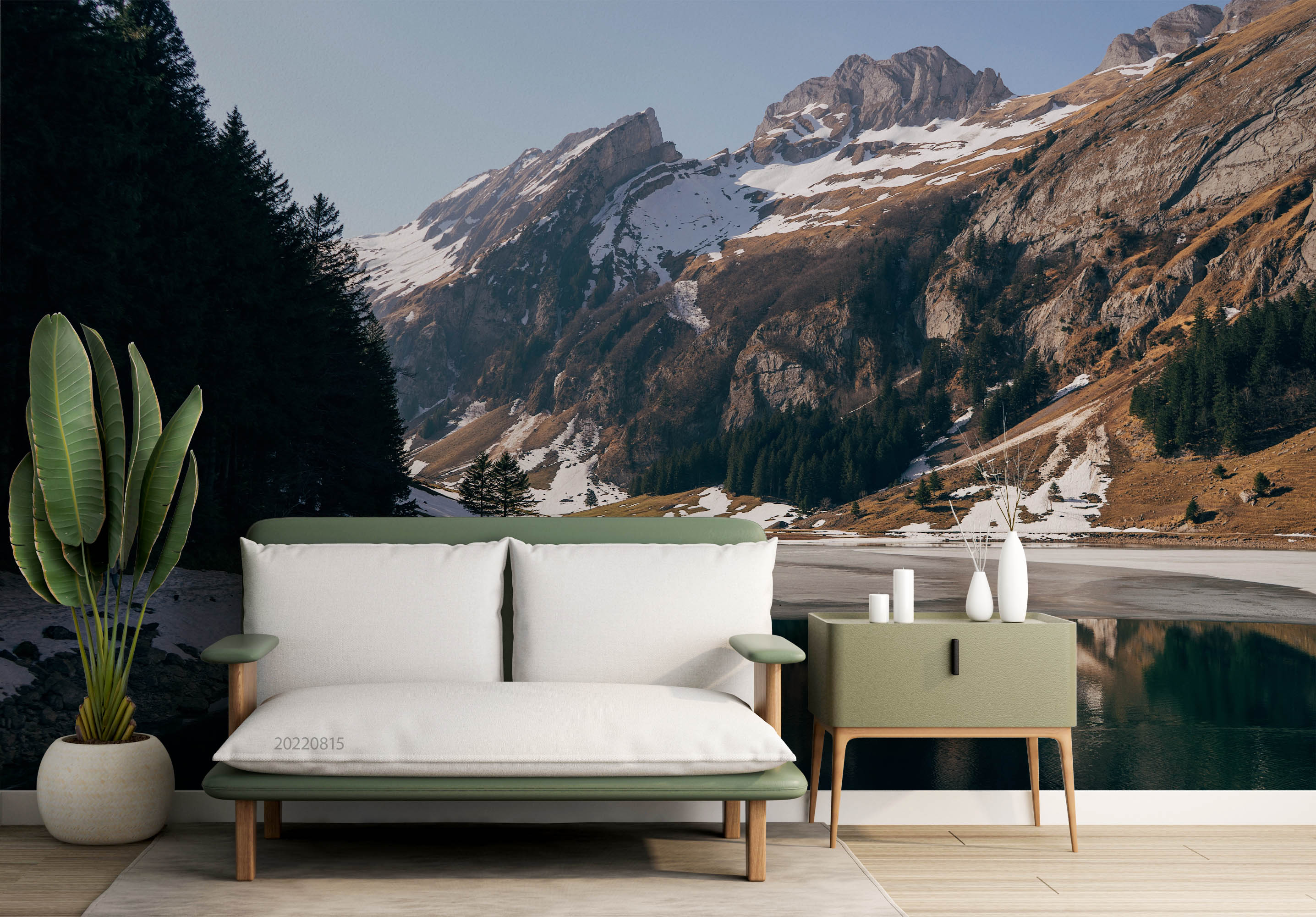 3D Snow Mountain Rock Tree River Landscape Wall Mural Wallpaper GD 2845- Jess Art Decoration