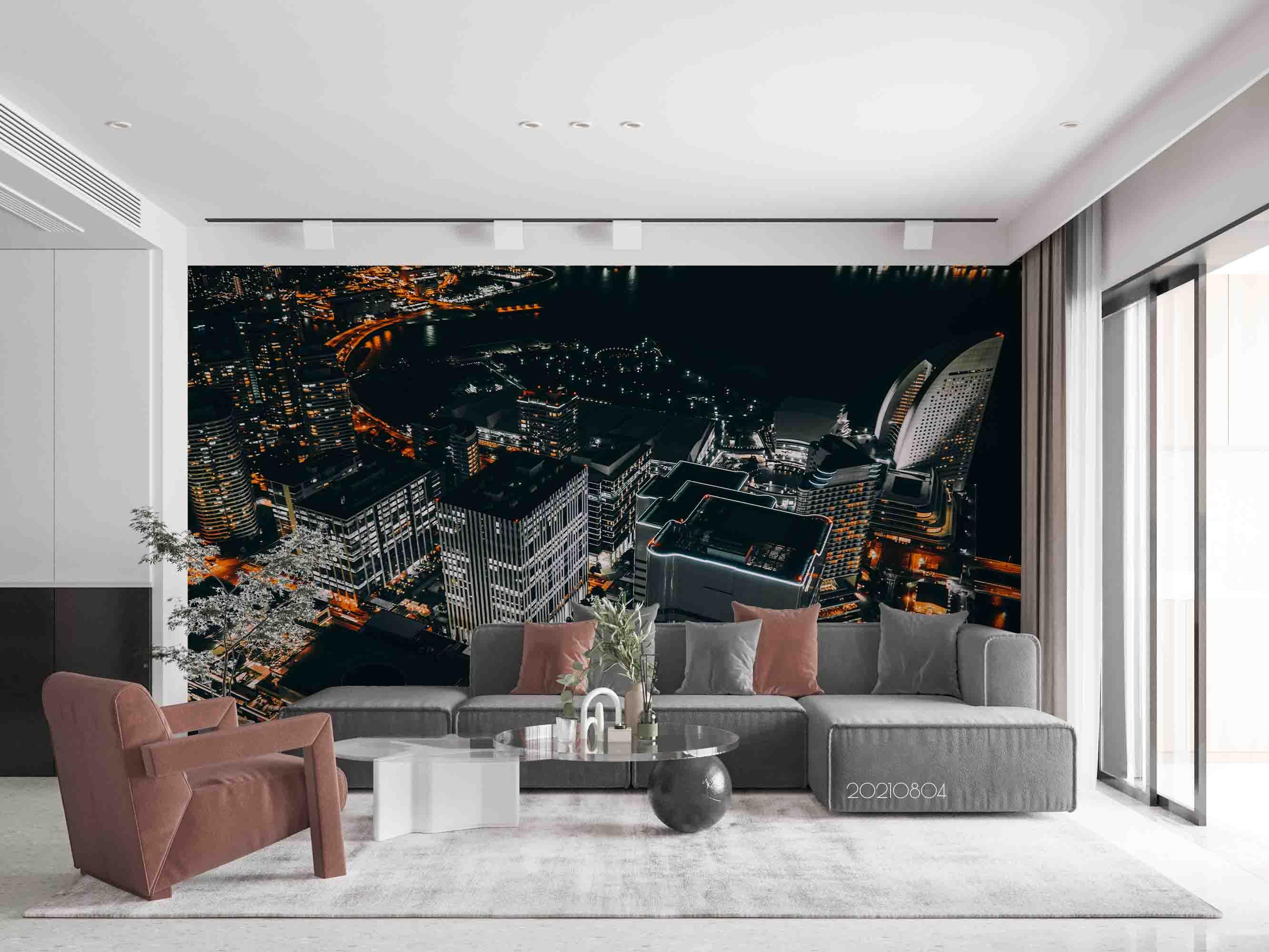 3D Overlooking Night View City Wall Mural Wallpaper SWW4976- Jess Art Decoration