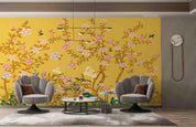 3D Chinese Style Golden Bloom Tree Birds Wall Mural Wallpaper 5107- Jess Art Decoration