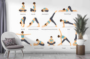 3D Yoga Pose Female Workout Wall Mural Wallpaper GD 2560- Jess Art Decoration