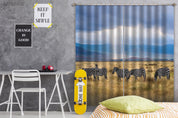 3D Zebra Golden Prairie Mountain Curtains and Drapes GD 638- Jess Art Decoration