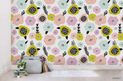 3D Cartoon Colorful Floral Plant Wall Mural Wallpaper LXL 1535- Jess Art Decoration