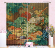 3D Vintage Various Fruit Flowers Pattern Curtains and Drapes GD 3358- Jess Art Decoration
