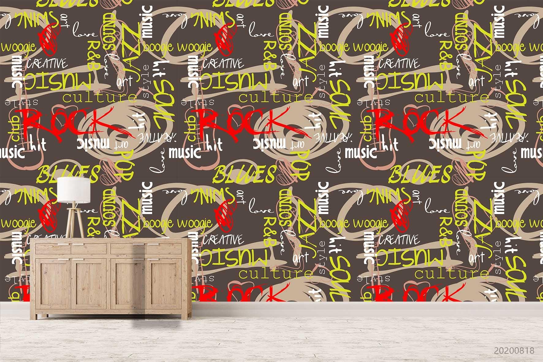 3D Vintage Letter Pattern Wall Mural Wallpaper LXL 1135- Jess Art Decoration