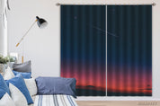 3D Starry Night Orange Evening Landscape Curtains and Drapes GD 2702- Jess Art Decoration