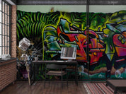 3D Abstract Color Art Graffiti Wall Mural Wallpaper LQH 65- Jess Art Decoration