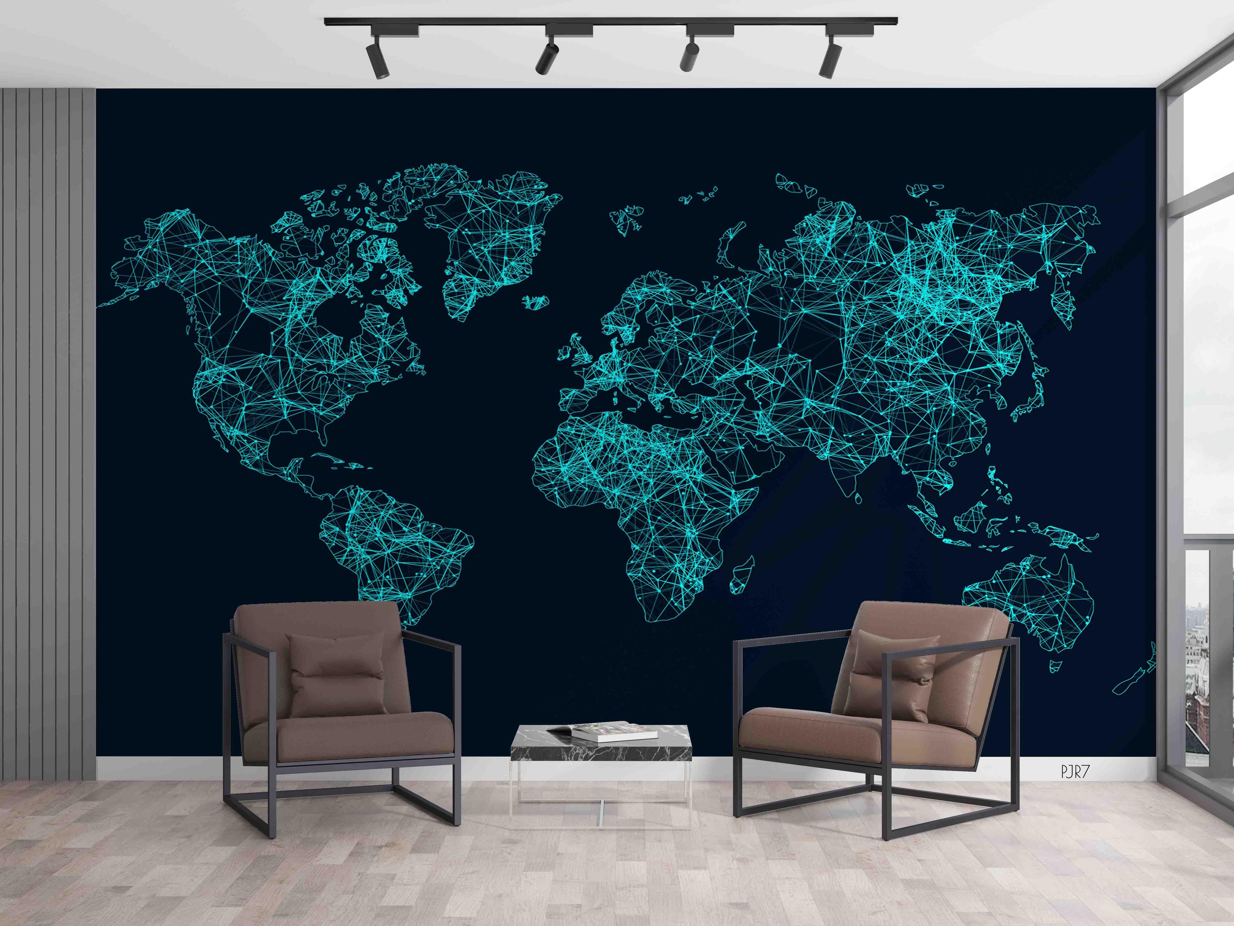 3D World Map Wall Mural Wallpaper WJ 6697- Jess Art Decoration