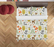 3D Hand Drawn Animal Forest Color Quilt Cover Set Bedding Set Duvet Cover Pillowcases 52- Jess Art Decoration