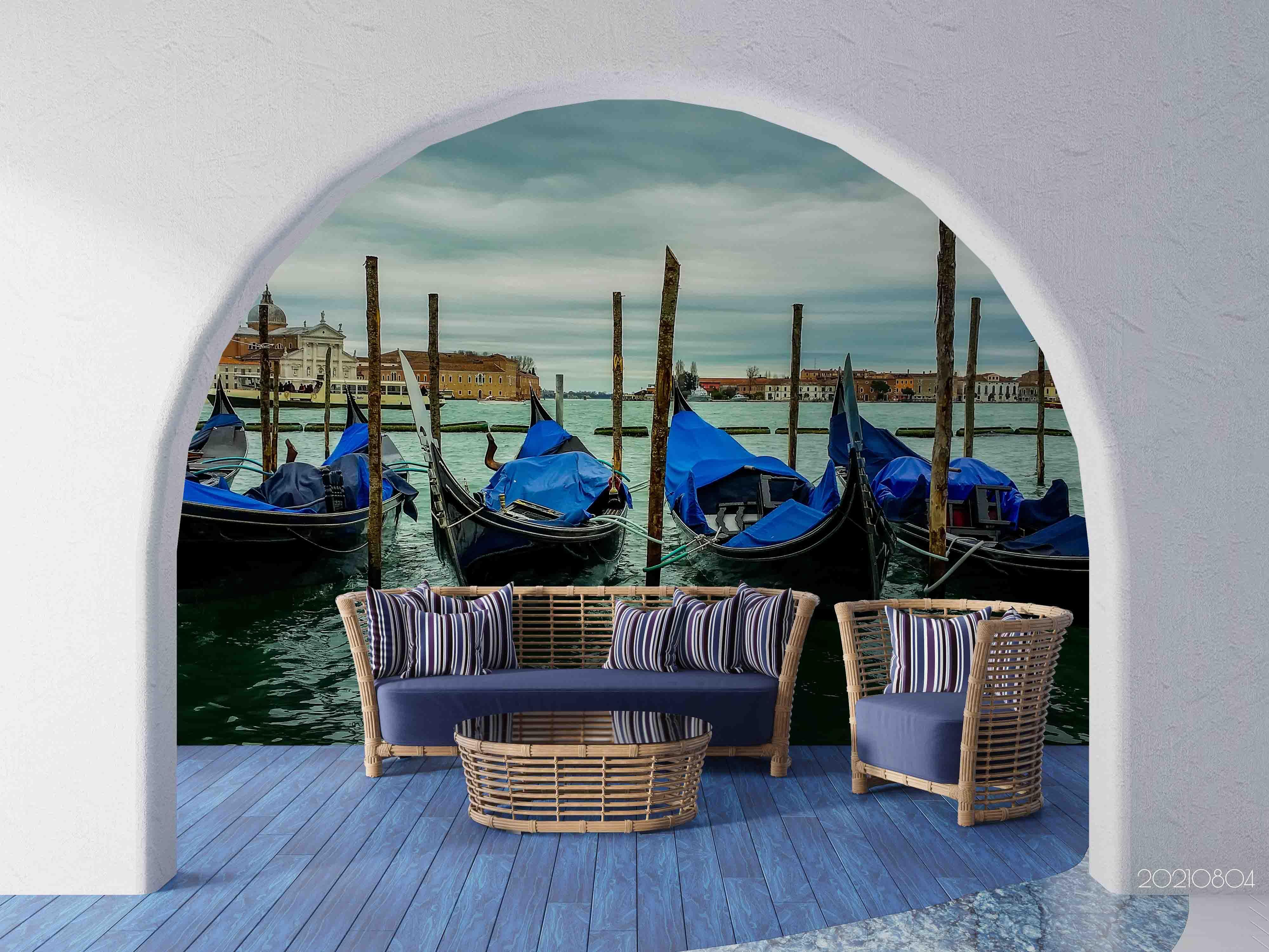 3D Oil Painting Europe Oceans Boat Wall Mural Wallpaper SWW4985- Jess Art Decoration