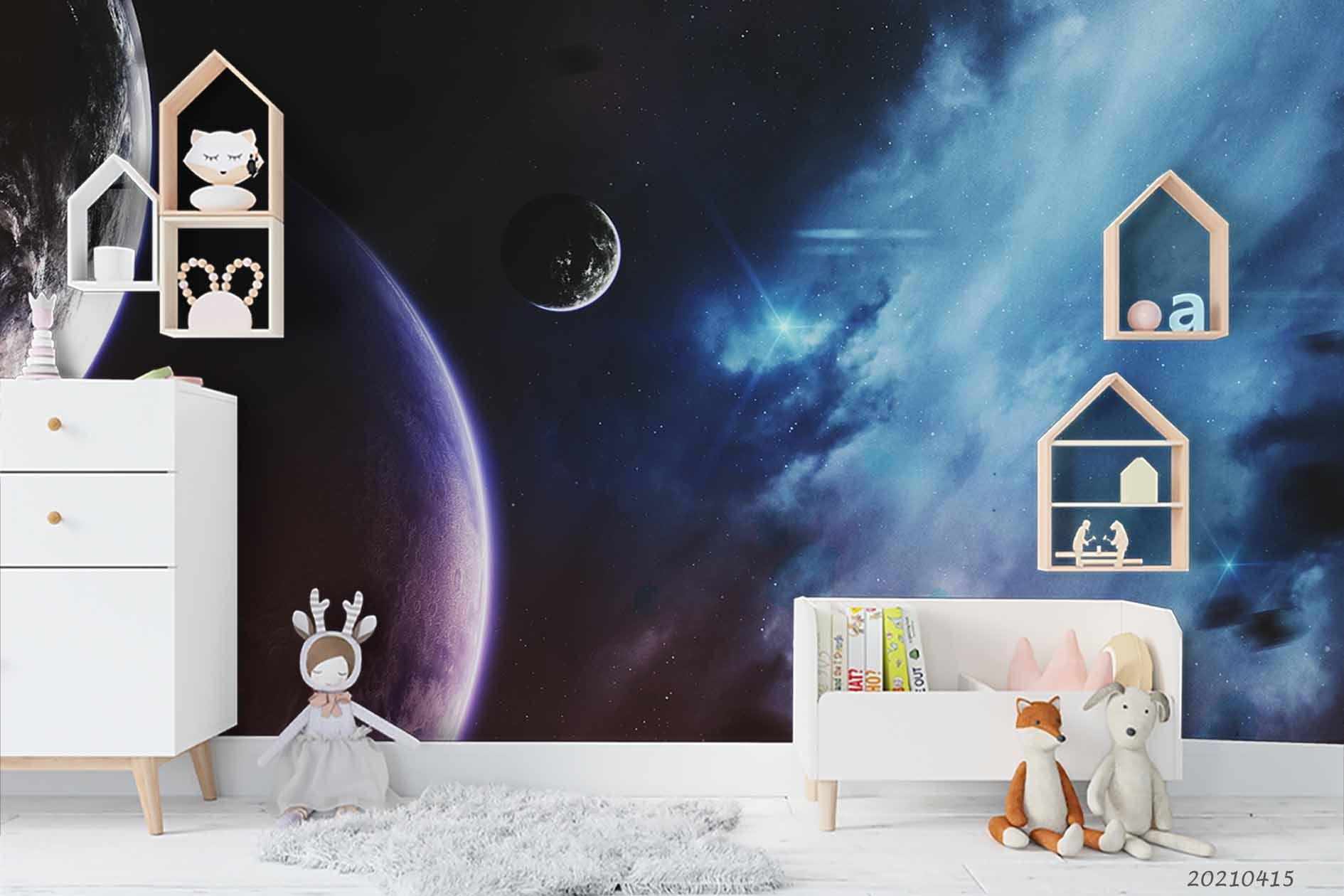 3D Space Planet Universe Wall Mural Wallpaper LQH 8- Jess Art Decoration