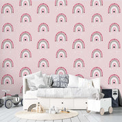3D Cartoon Rainbow Pink Wall Mural Wallpaper A187 LQH- Jess Art Decoration