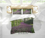 3D Green Forest Purple Floral Quilt Cover Set Bedding Set Duvet Cover Pillowcases 260- Jess Art Decoration