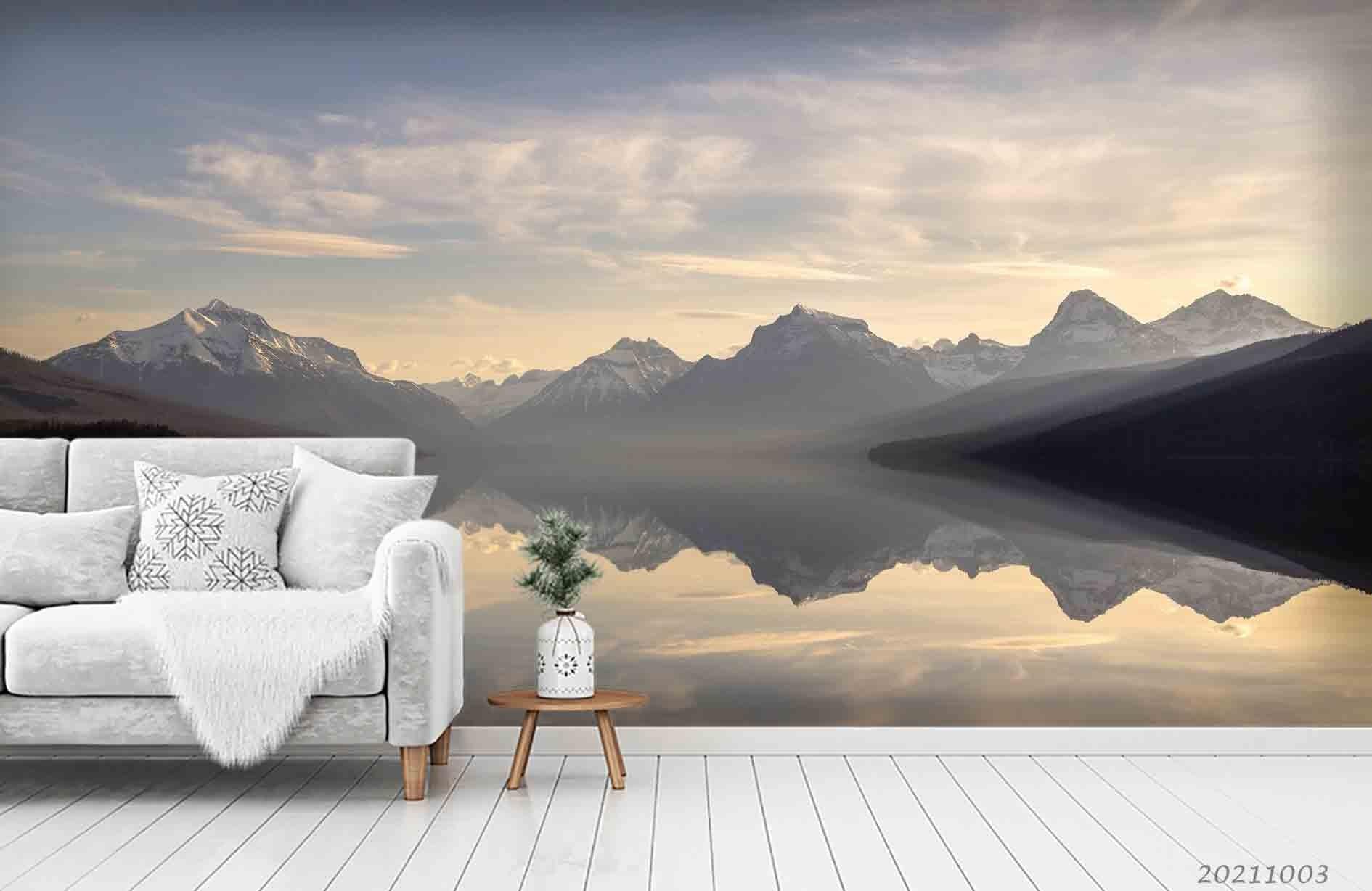 3D Sky Mountain Lake Nature Landscape Wall Mural Wallpaper LQH 463- Jess Art Decoration