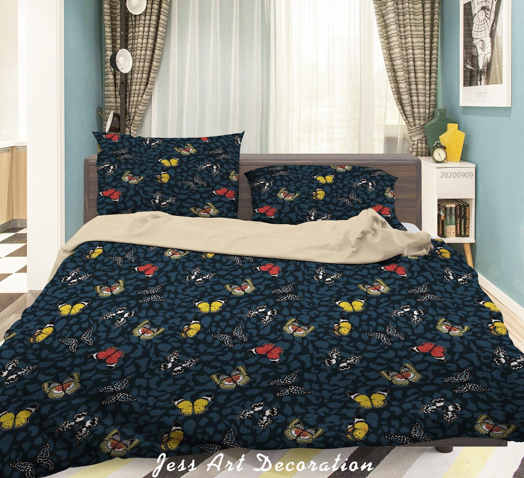 3D Butterflies Flying Pattern Quilt Cover Set Bedding Set Duvet Cover Pillowcases WJ 1916- Jess Art Decoration