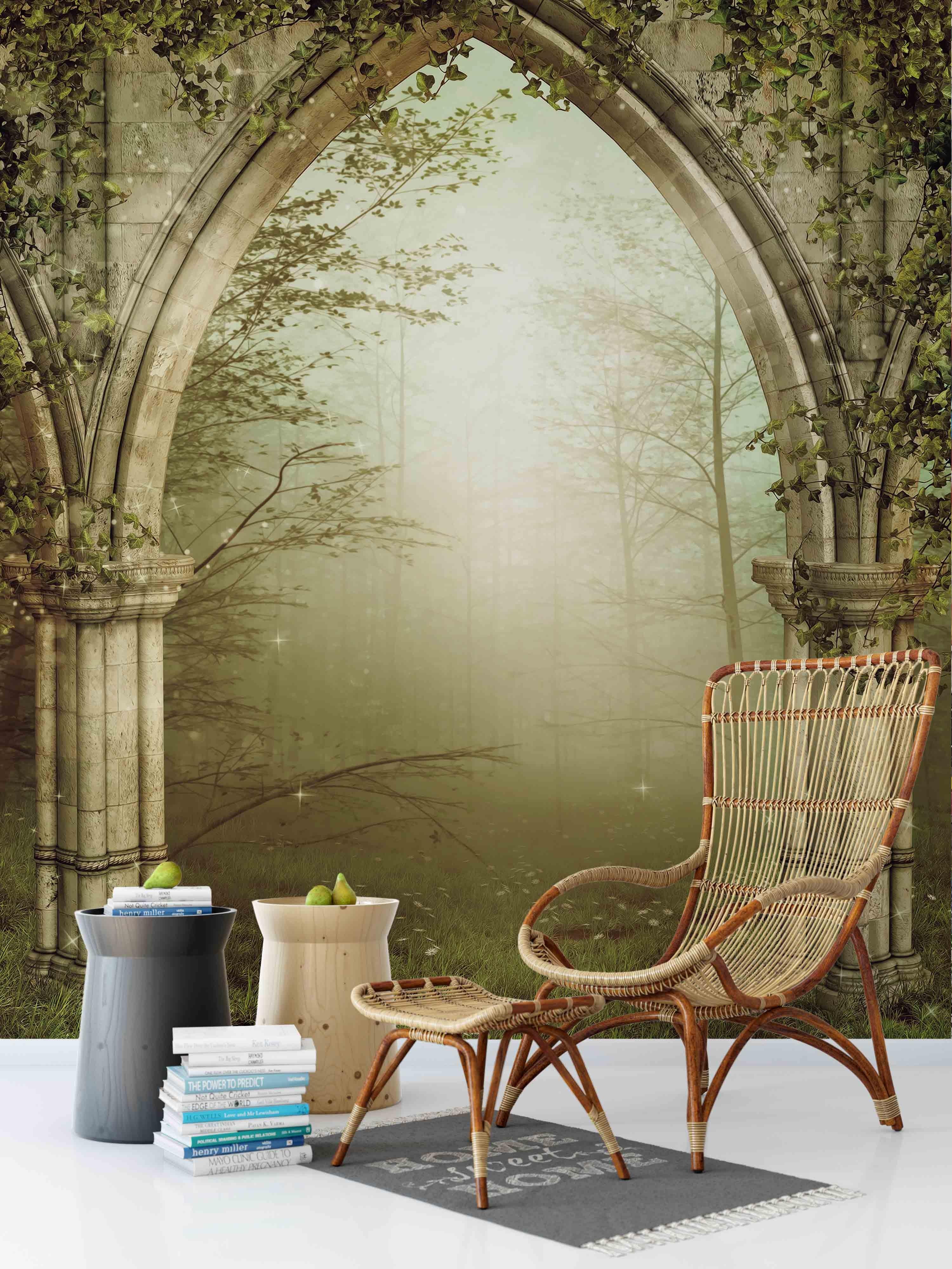 3D Arch Forest Fog Wall Mural Wallpaper 75- Jess Art Decoration