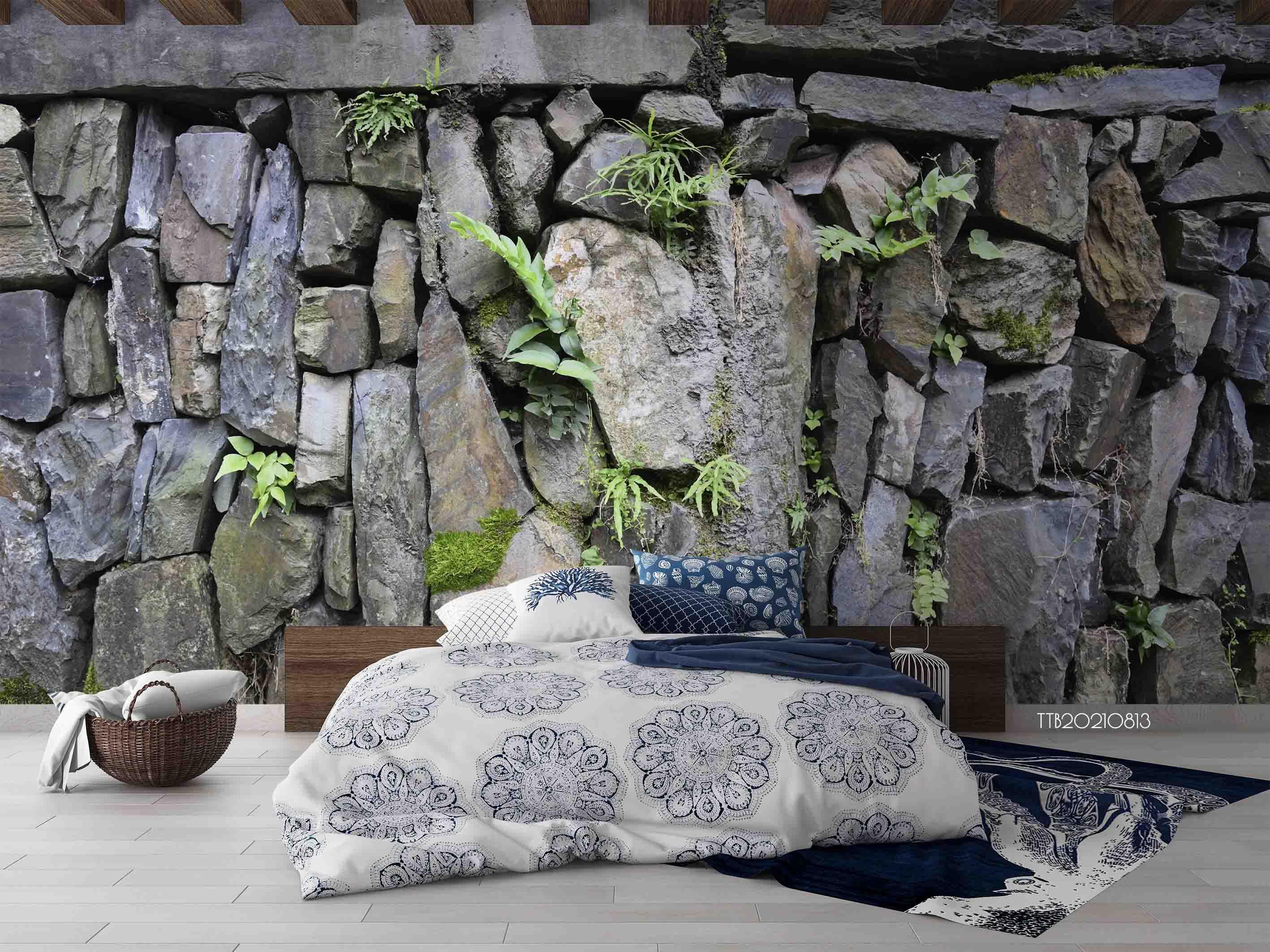 3D Rock Stone Stacked Background Wall Mural Wallpaper 5092- Jess Art Decoration