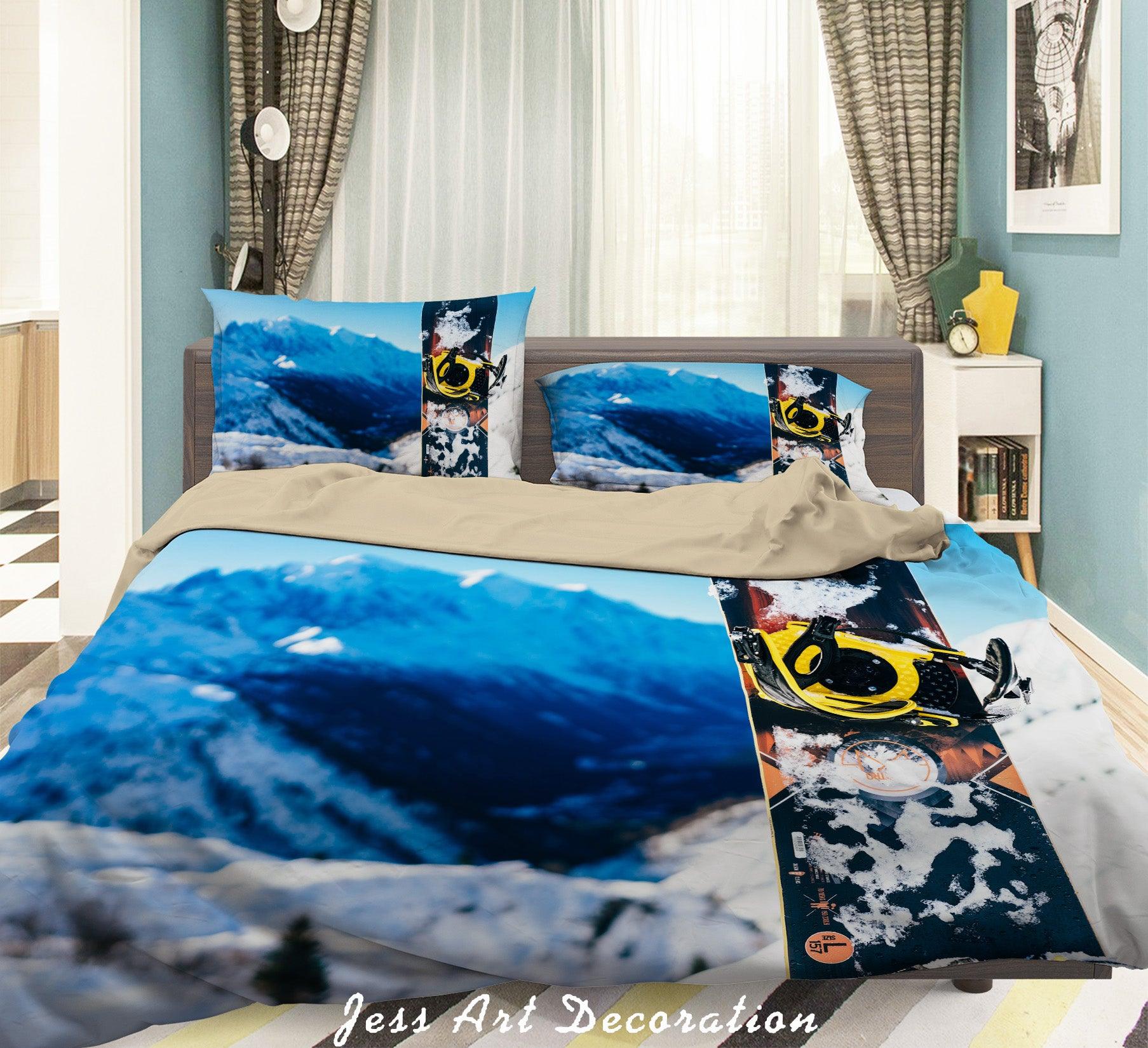 3D Snowboard Mountain Quilt Cover Set Bedding Set Duvet Cover Pillowcases A153 LQH- Jess Art Decoration