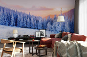 3D winter landscape trees frost wall mural wallpaper 74- Jess Art Decoration