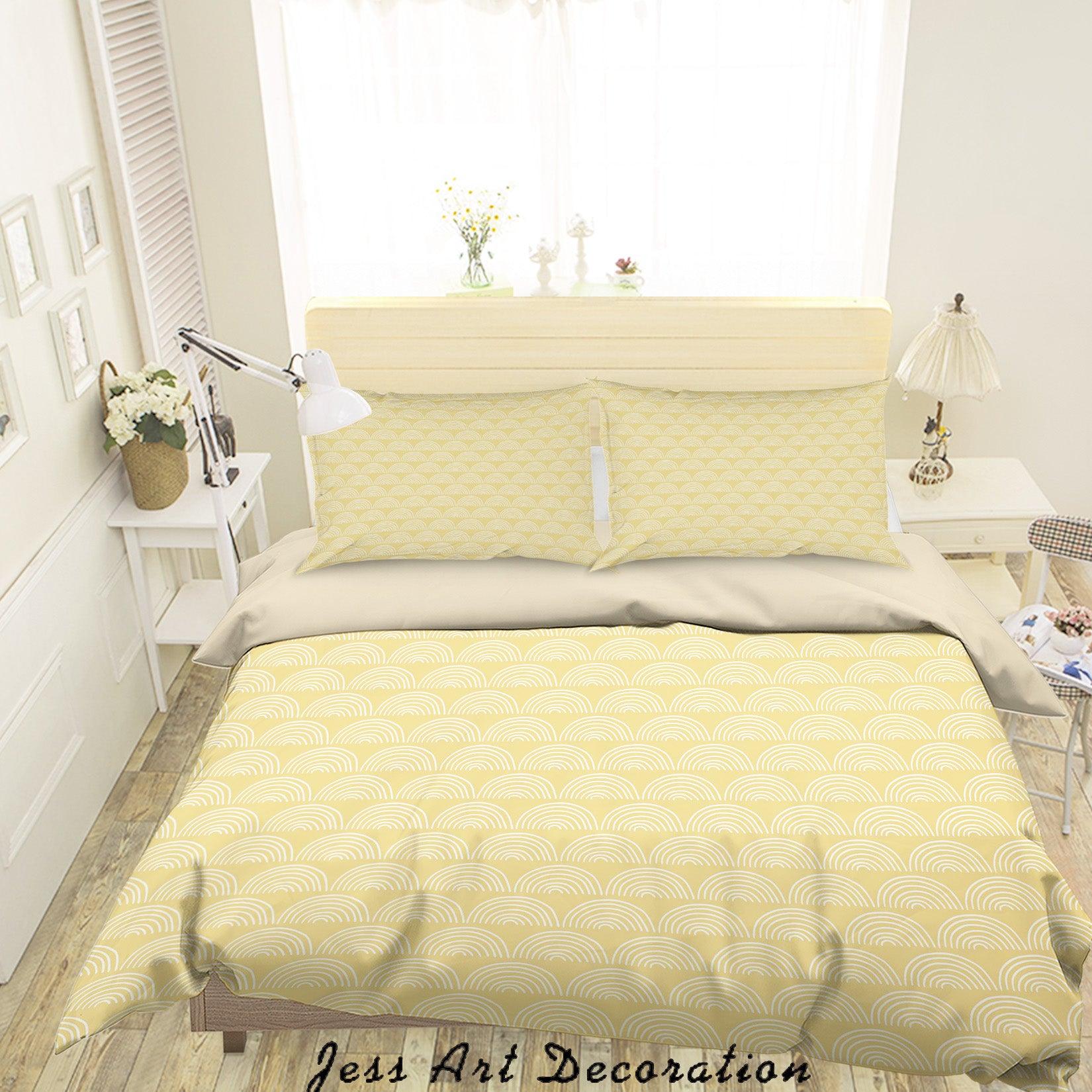3D Yellow Wave Clouds Quilt Cover Set Bedding Set Duvet Cover Pillowcases SF83- Jess Art Decoration