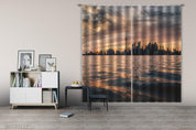 3D Riverside City Building Curtains and Drapes GD 1527- Jess Art Decoration