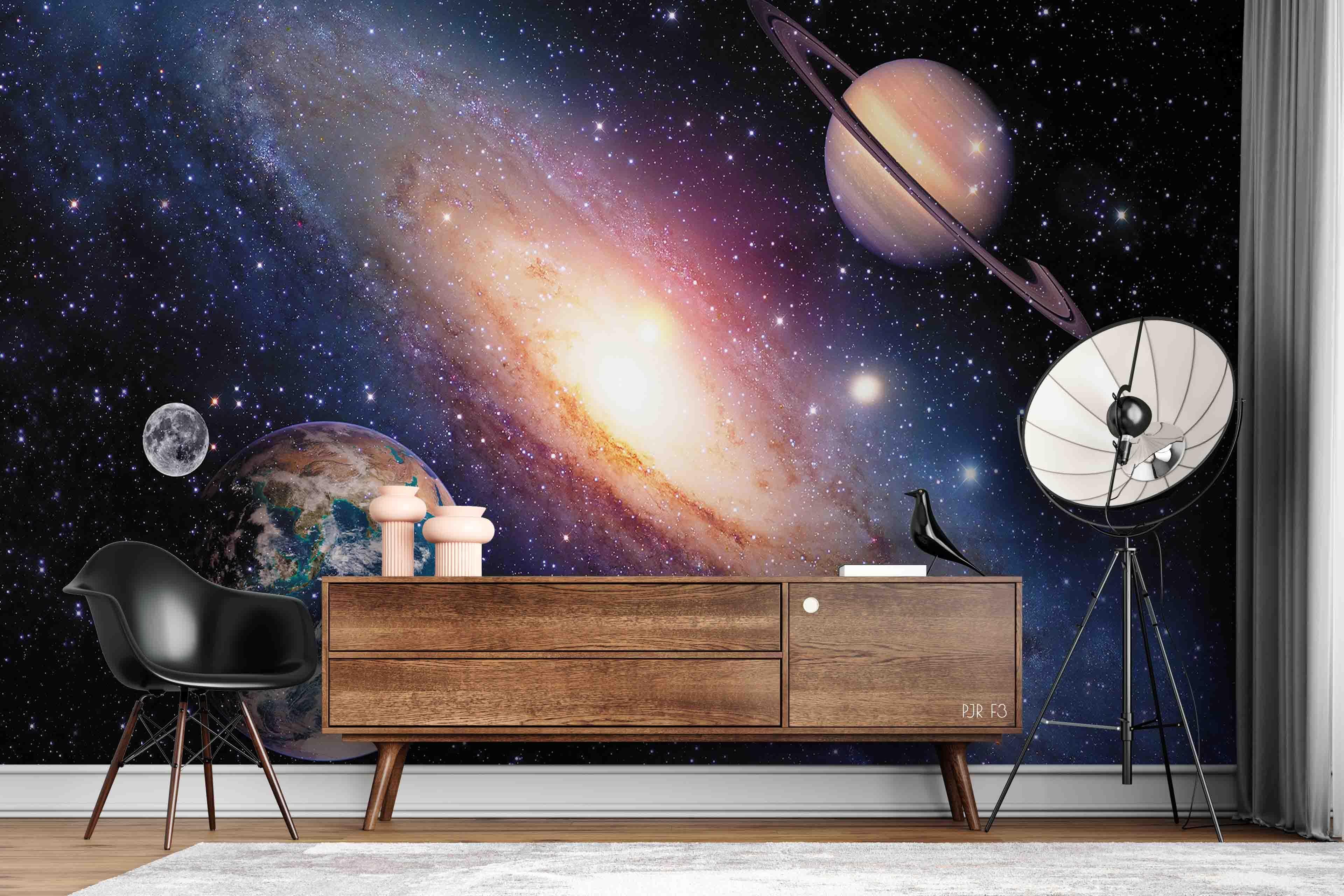 3D Nebula Saturn Space Saturn nebula space mural wall mural wallpaper for bedroom - view 3