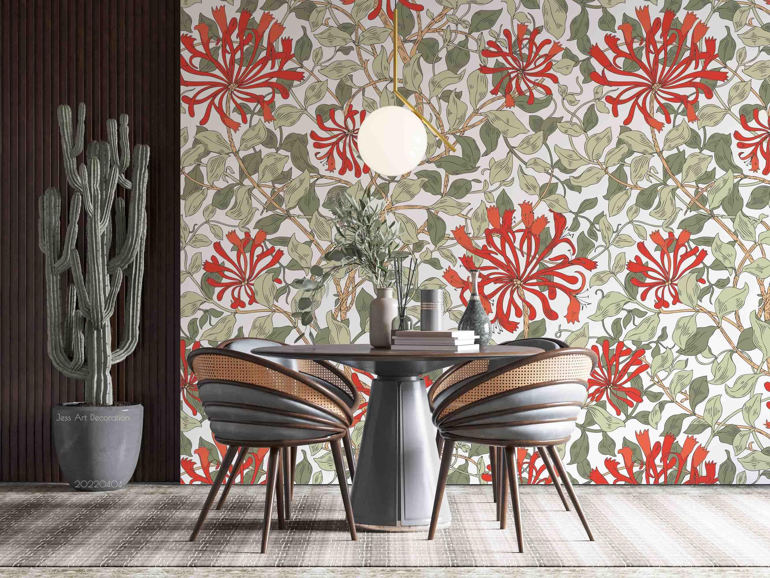3D Vintage Plants Leaves Floral Wall Mural Wallpaper GD 3999- Jess Art Decoration