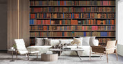 3D Bookshelf Book Pattern Wall Mural Wallpaper GD 2643- Jess Art Decoration