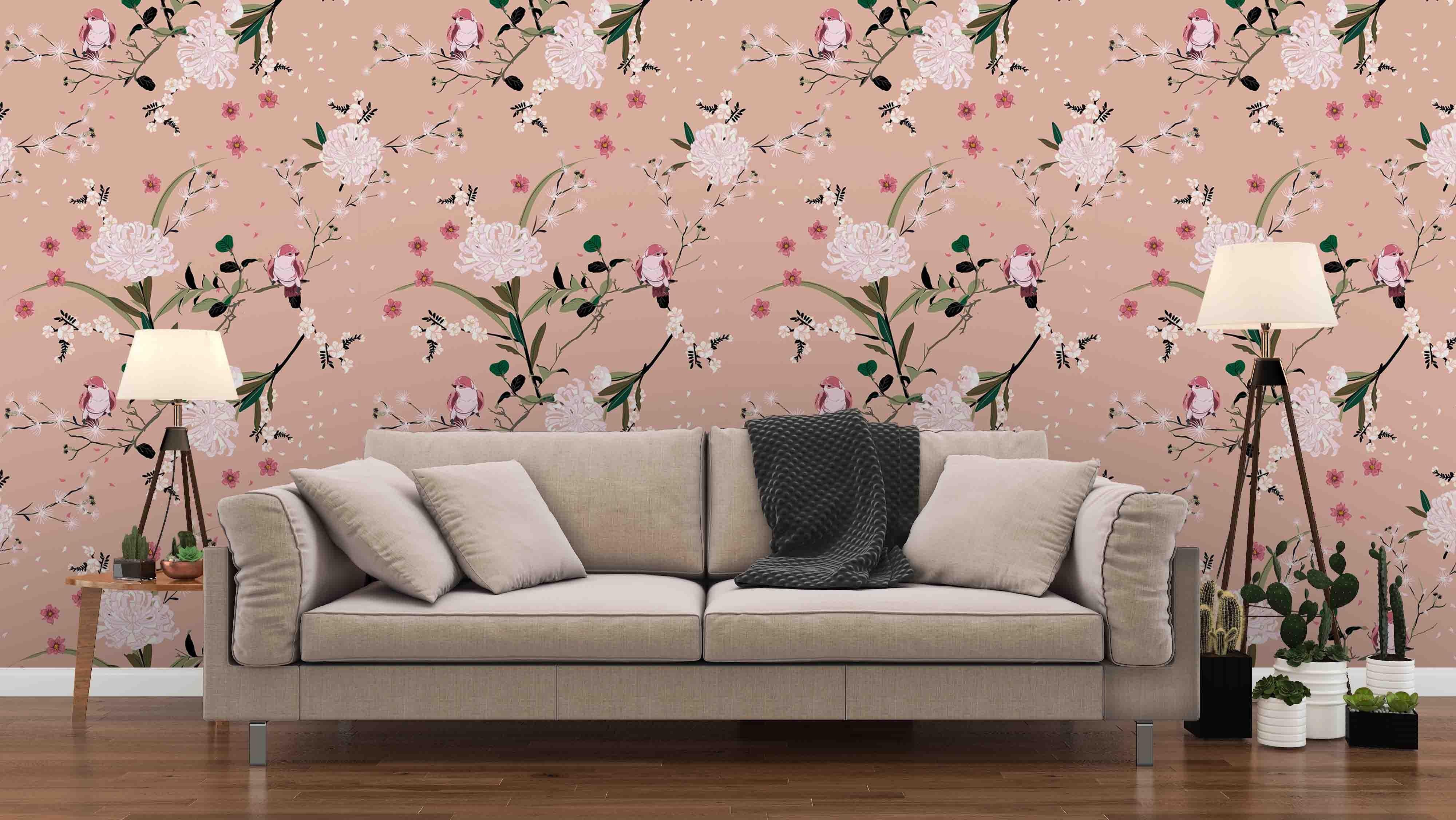 3D pink flowers wall mural wallpaper 1- Jess Art Decoration