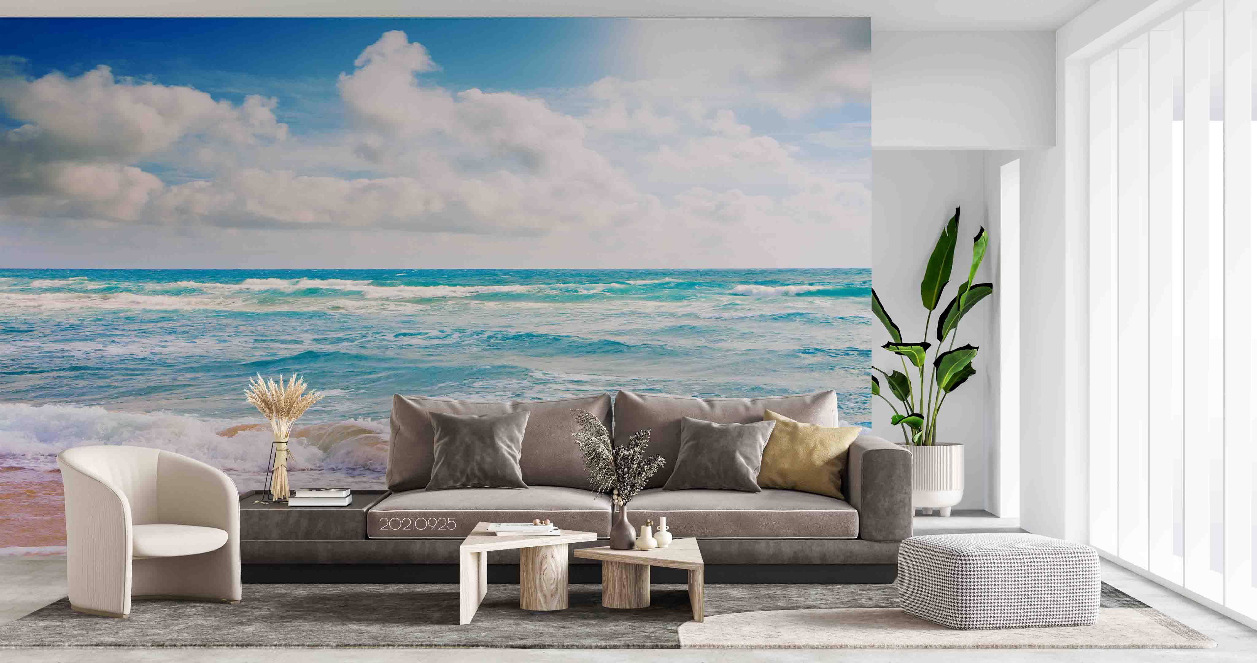3D Sky Cloud Sea Beach Landscape Wall Mural Wallpaper LQH 337- Jess Art Decoration