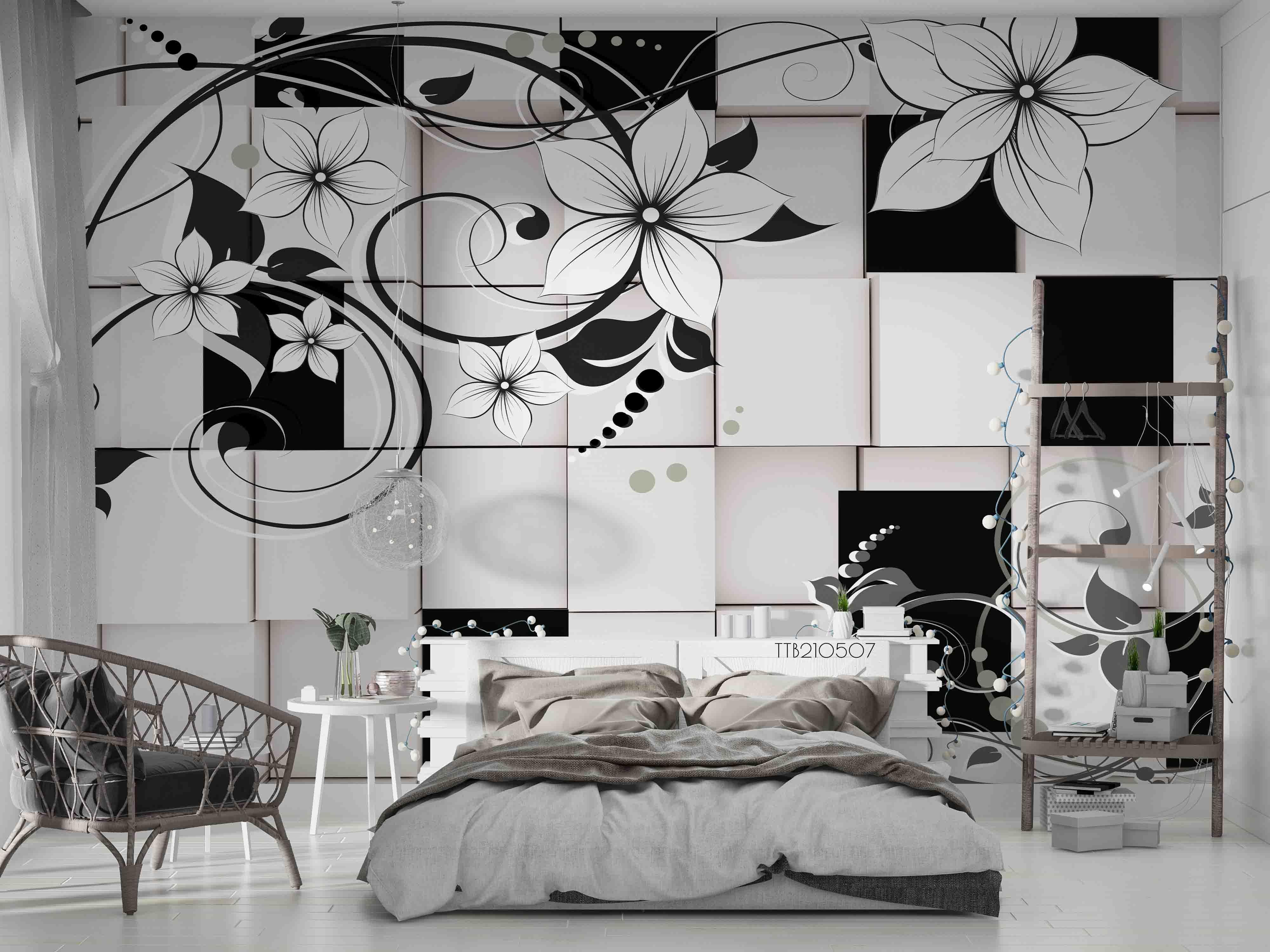 3D Geometric Floral Pattern Wall Mural Wallpaper LQH 75- Jess Art Decoration