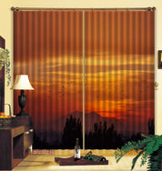 3D Woods Mountain Bird Red Sky Cloud Curtains and Drapes GD 2006- Jess Art Decoration