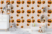 3D Hand Drawn Halloween Pumpkin Wall Mural Wallpaper LQH 455- Jess Art Decoration