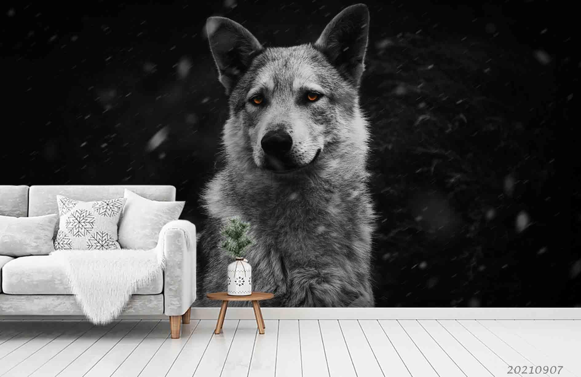 3D Forest Animal Wolf Wall Mural Wallpaper LQH 52- Jess Art Decoration