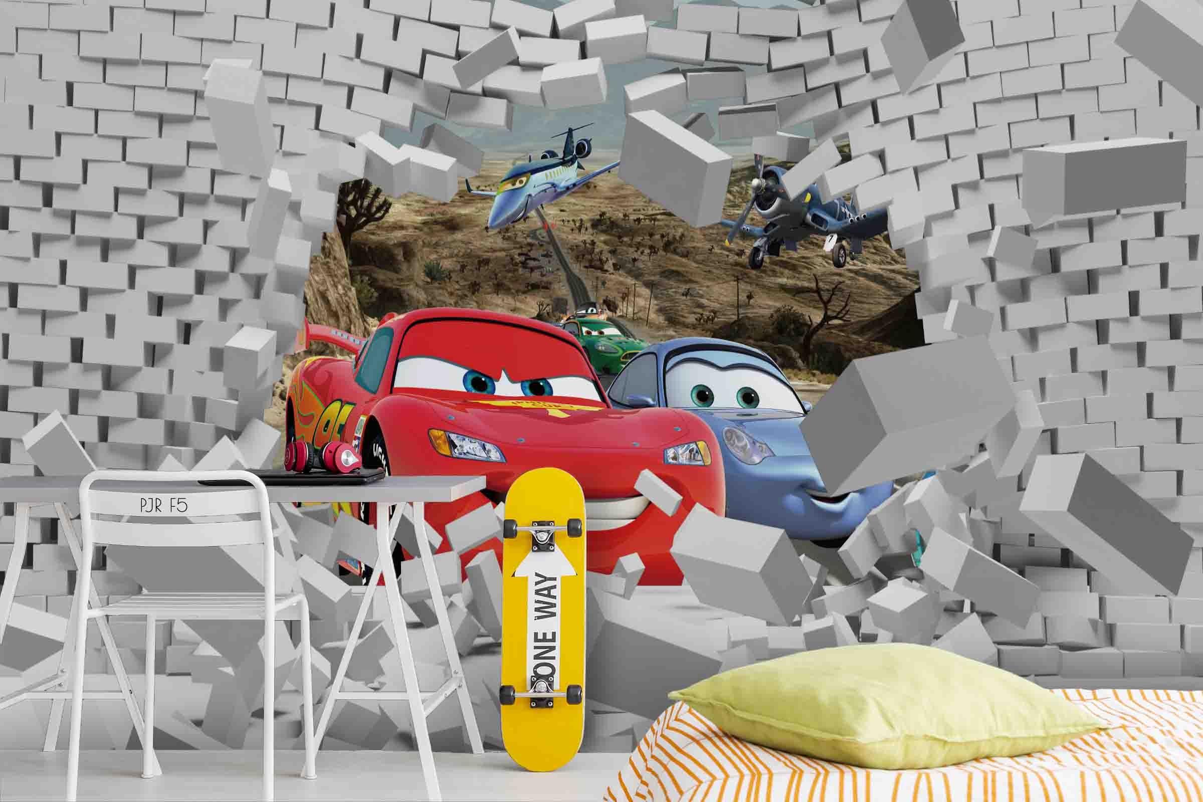 3D Cartoon Toy Car Story Wall Mural Wallpaper WJ 6674- Jess Art Decoration