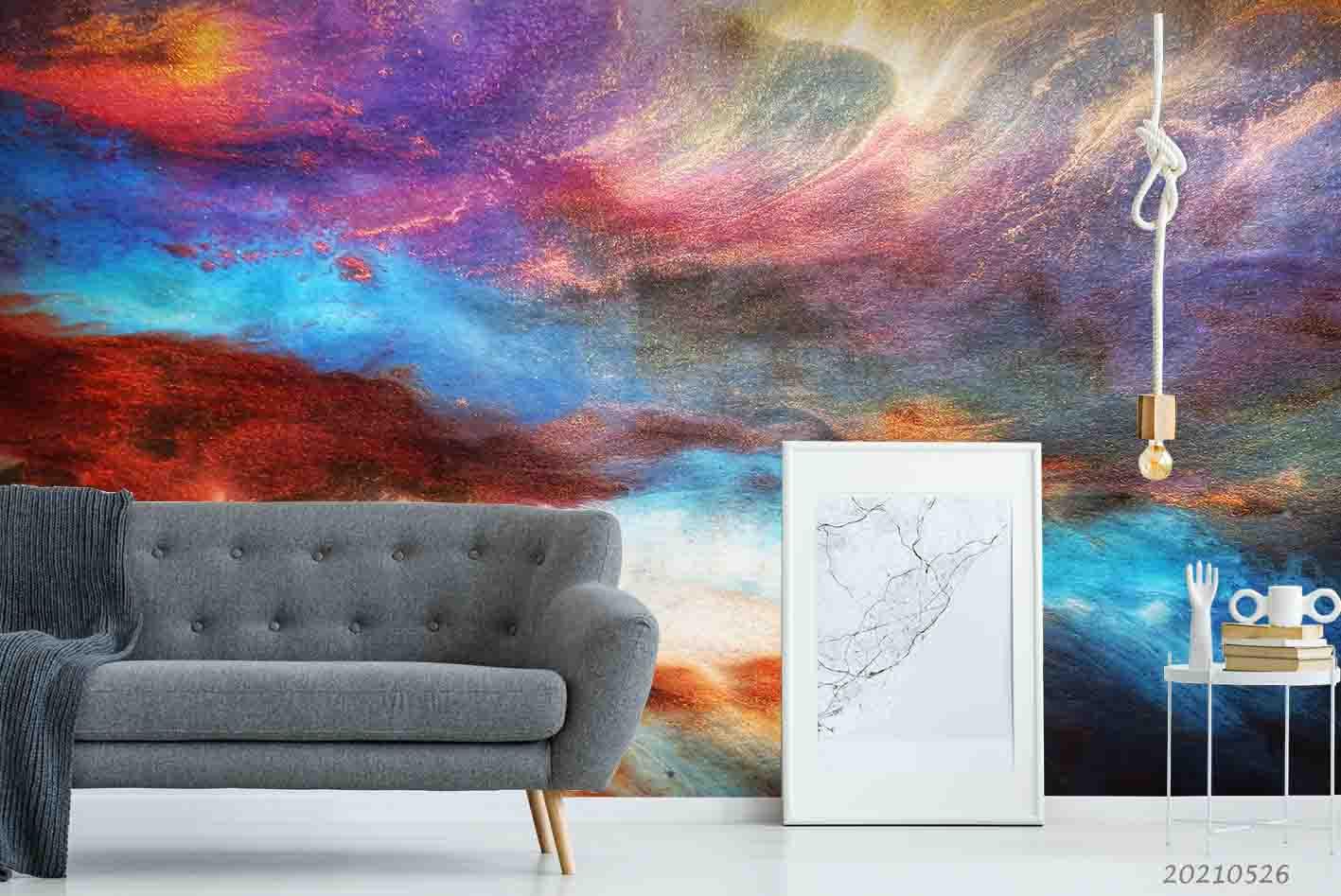 3D Abstract Art Color Purple Oil Painting Wall Mural Wallpaper SWW275- Jess Art Decoration