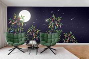 3D Starry Sky Moon Bamboo Plant Colorful Decoration Scenery Wall Mural Wallpaper LXL- Jess Art Decoration